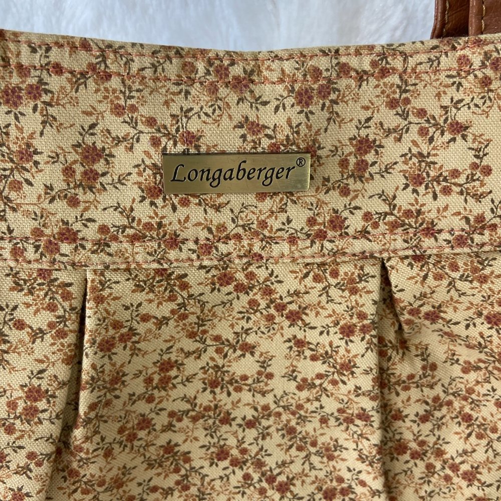 Longaberger Mini Floral Print  Purse Shoulder Handbag Beige Autumn Fall - Picture 2 of 7